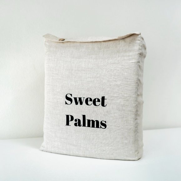 Sweet Palms-100% French Linen European Style Duvet Cover Set (White, Queen Size) - Picture 7 of 7